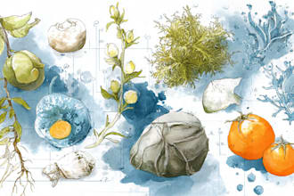 hand painted watercolor scientific, natural illustration
