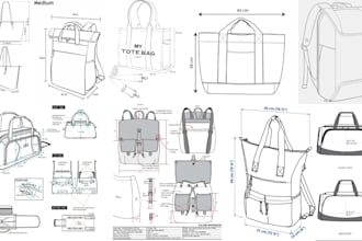 design fashion handbag, bag, backpack  luggage purse  tech pack and accessories