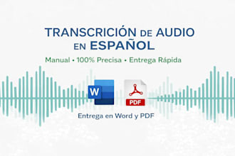 transcribiré audio en español de forma manual y precisa