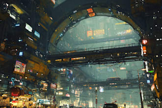 create futuristic cyberpunk city for you