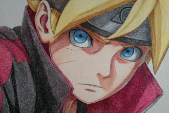 draw you in naruto or boruto style