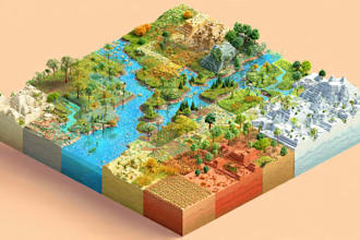 draw a unique vector or isometric map