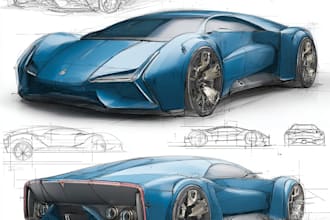 sketch and design concept car for your project