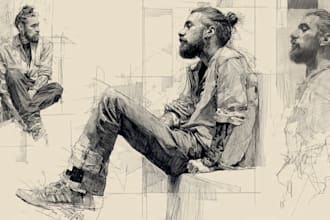 create ink, pen and sketched artworks