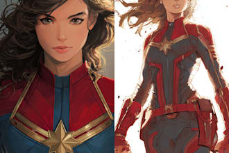 make drawing of super hero character