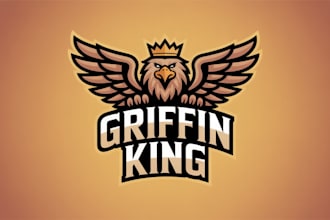 design amazing griffin king logo with free source file
