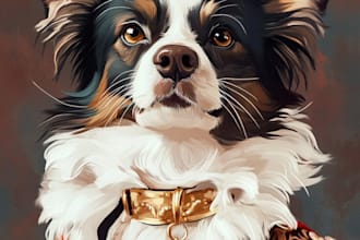 draw a cute pet, cat, dog portrait