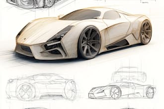 sketch a car or vehicle design concept using digital drawing