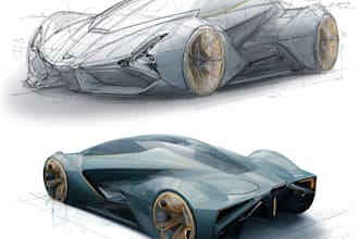 sketch and design concept car for your project
