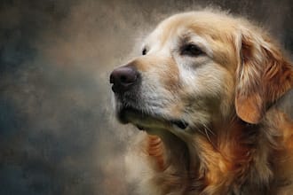 draw digital painting oil portrait pet art of photo