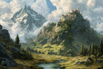 create stylized environment concept art, fantasy background