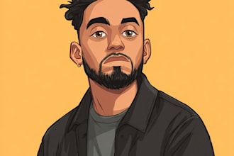 create custom cartoon music cover art for singles or albums