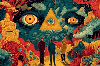 do amazing art retro horror, stoner, psychedelic