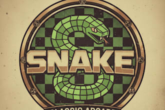 design a unique vintage snake gaming logo