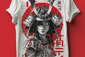 do a japanese t shirt illustration