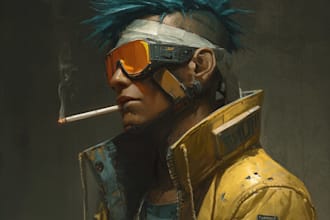make a cyberpunk character art