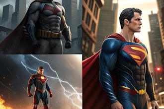 draw superhero characters, comics and scenes