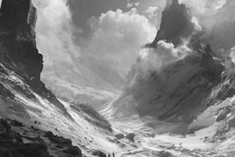 draw the landscape illustration or concept art