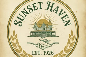 design a unique vintage nursing home logo
