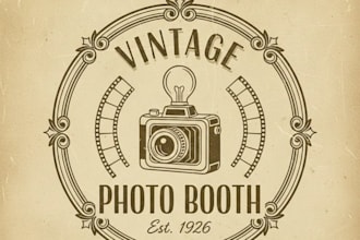 design a unique vintage photo booth logo