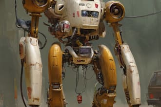 design sci fi mecha and robot concept art