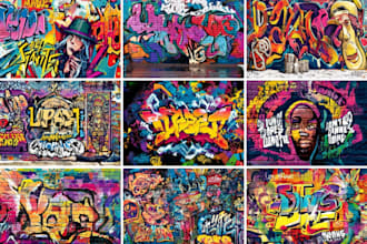 create custom graffiti art designs murals and wall arts