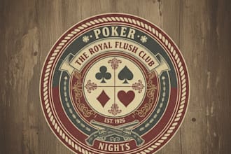 design a unique vintage poker logo