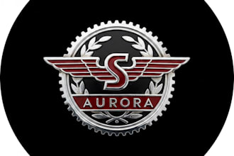 design a unique vintage steering wheel logo