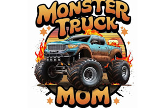 design high quality vintage monster jeep logo with unlimited revision