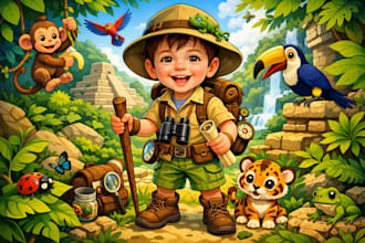 draw custom kids character illustrations from your child photo
