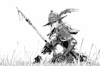 draw simple black and white illustration