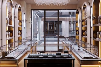 renovate 3d luxury jewelry store,retail shop,wristwatch decor,interior rendering