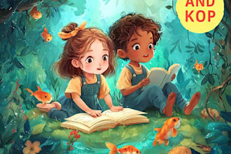 design children story book, child book illustration, picture book illustration