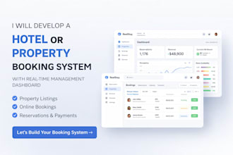 develop a hotel or property booking system with real time management dashboard