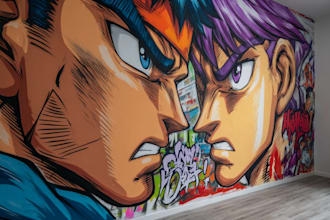 make mural design, graffiti and wallpaper illustration
