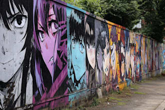 draw any graffiti mural wall art or banner