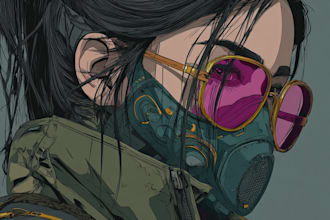 create cyberpunk character art