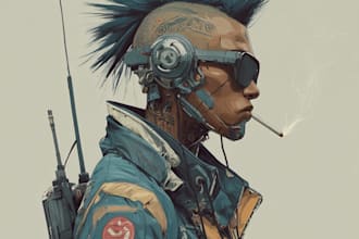 make a cyberpunk character art