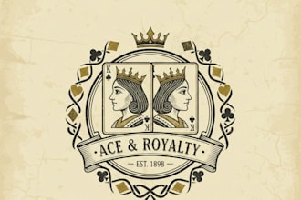 design a unique vintage playing cards logo