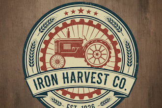 design a unique vintage tractor logo