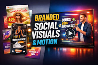 design branded social media visuals and motion content