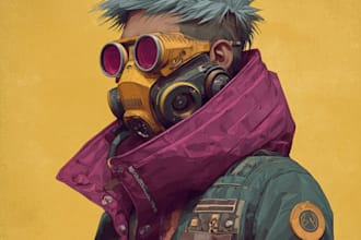make a cyberpunk character art