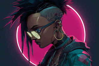 make cyberpunk character art