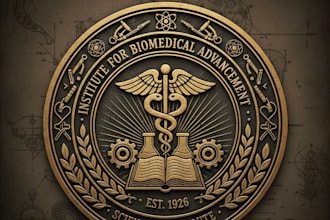 design a professional vintage medical research logo