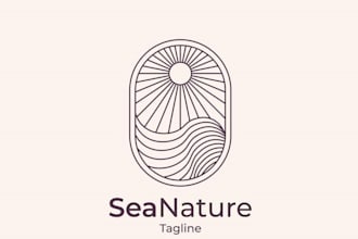 design modern minimalist line art logo design