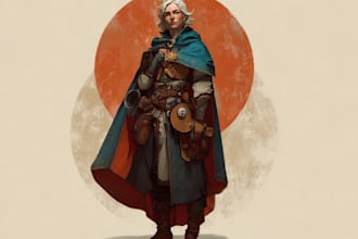draw dnd character and dnd party illustration