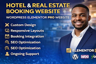 design hotel booking website real estate booking wordpress elementor pro website