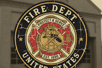 design a bold vintage firefighter logo