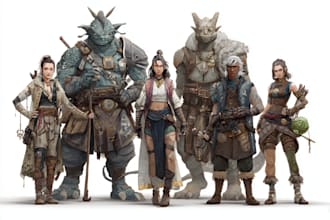 create fantasy characters, creatures, dnd art, and dnd