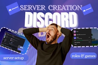 discord server setup, discord manager, bot logo animation and server promotion